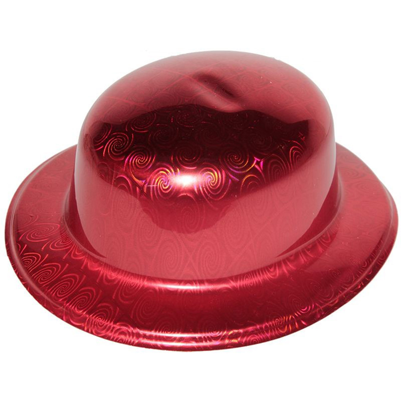 Kırmızı Renk Hologramlı Plastik Yuvarlak Melon 27x24 cm (CLZ)