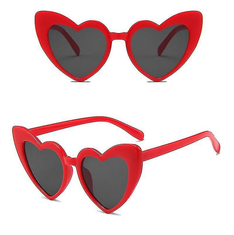Kırmızı Renk Kalp Şekilli Parti Gözlüğü 15x5 cm (CLZ)