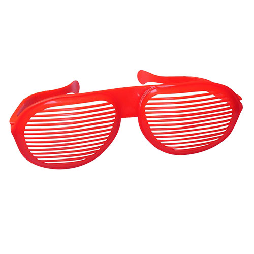 Kırmızı Renk Mega Boy Jumbo Panjur Şekilli Parti Gözlüğü  (CLZ)