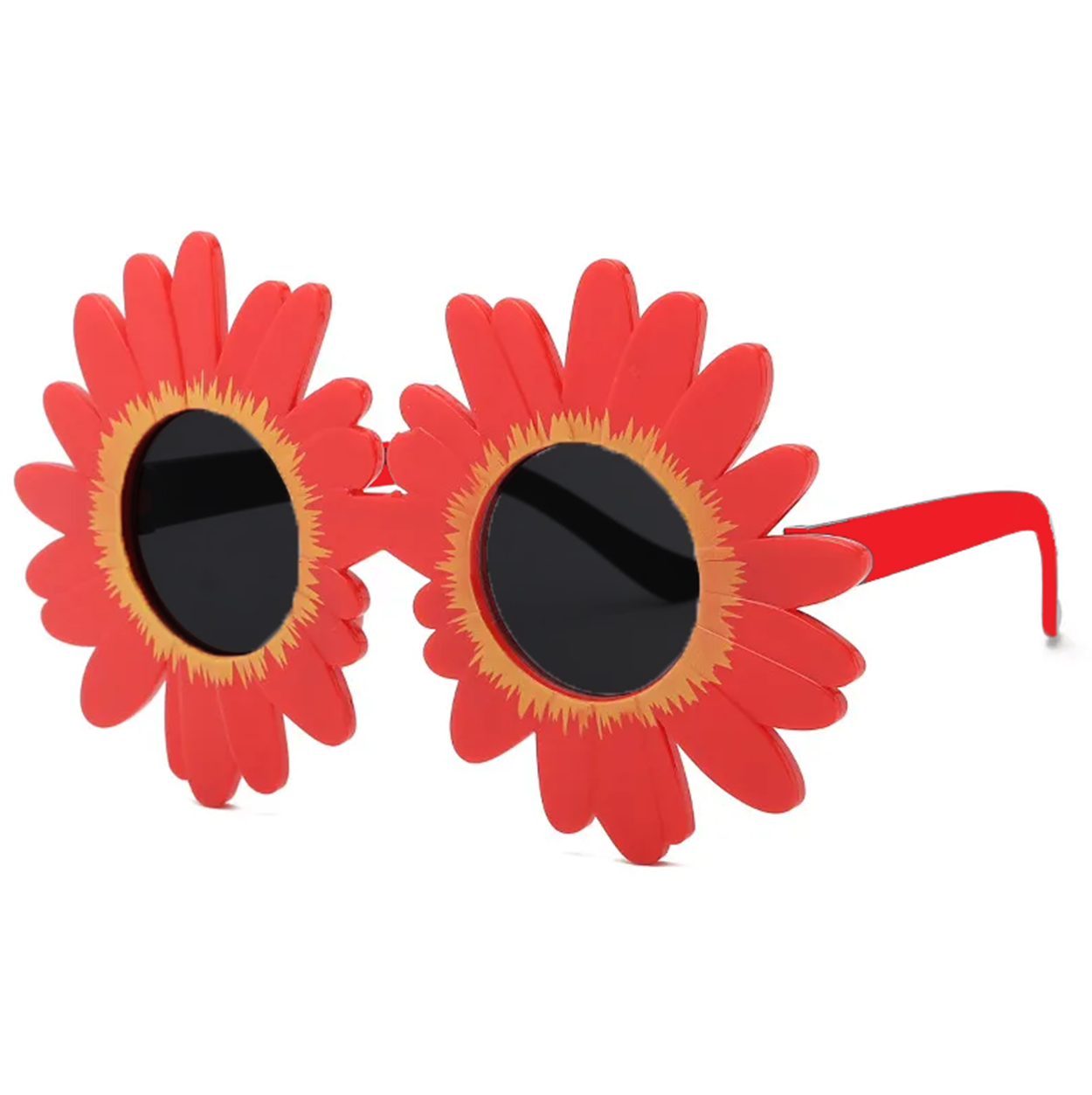 Kırmızı Renk Papatya Şekilli Parti Gözlüğü 18x10 cm (CLZ)