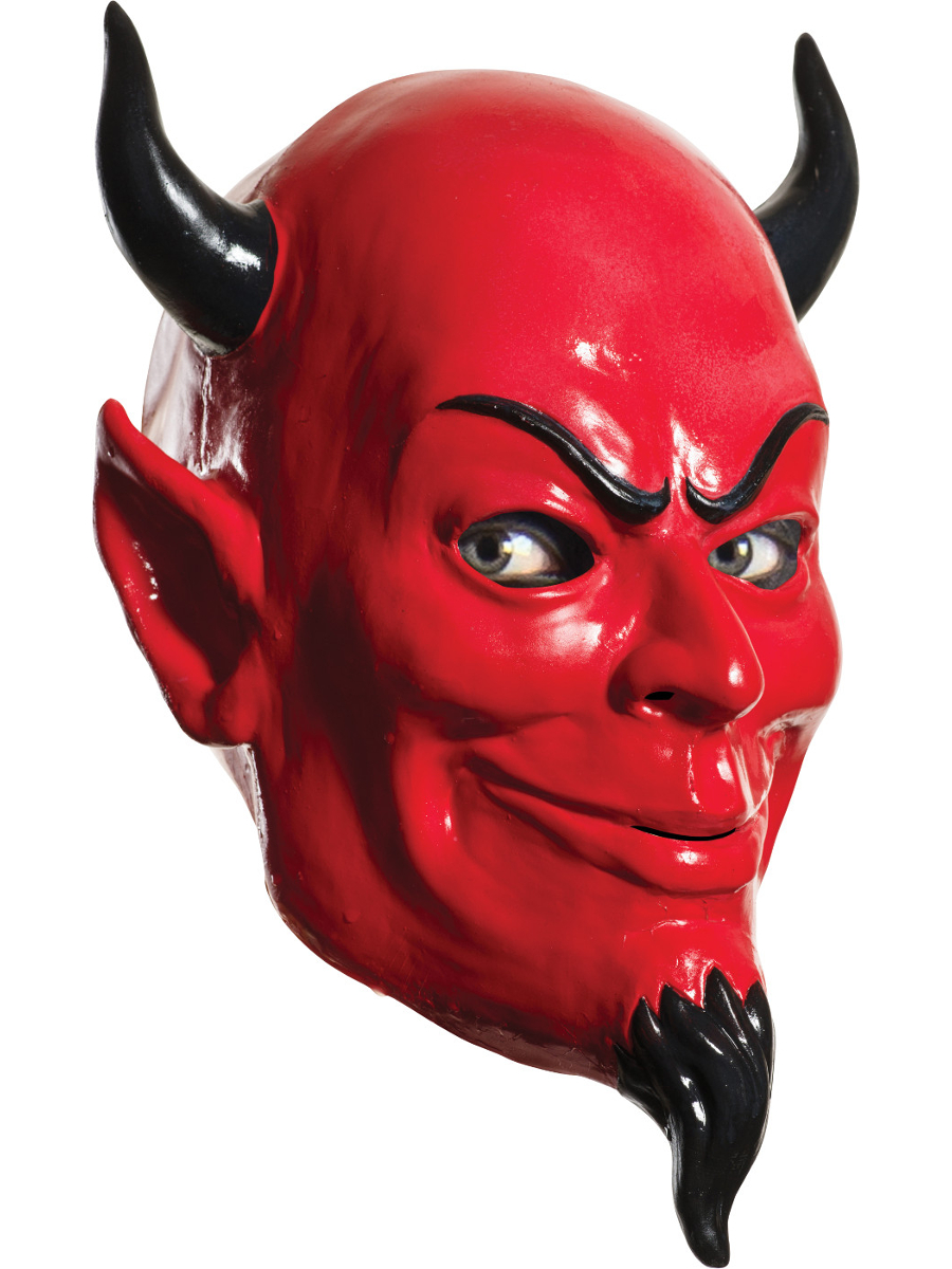 Kırmızı Renk Plastik Rubie&#39;s Costume Devil Mask Şeytan Maskesi 20x30 cm (CLZ)