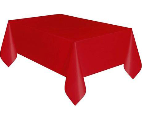 Kırmızı Renk Plastik Masa Örtüsü 120x180 cm (CLZ)