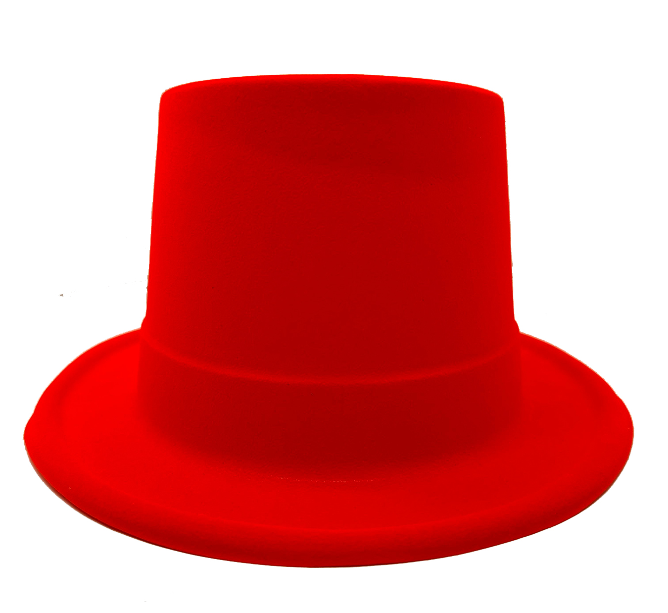 Kırmızı Renk Plastik Nubuk Kadife Flok Kaplama Fötr Şapka 11 cm (CLZ)