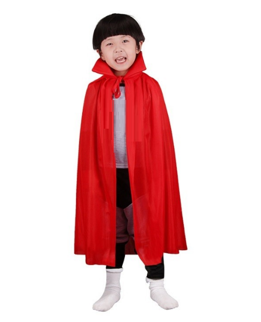 Kırmızı Renk Yakalı Pelerin Çocuk Boy 90 cm (CLZ)