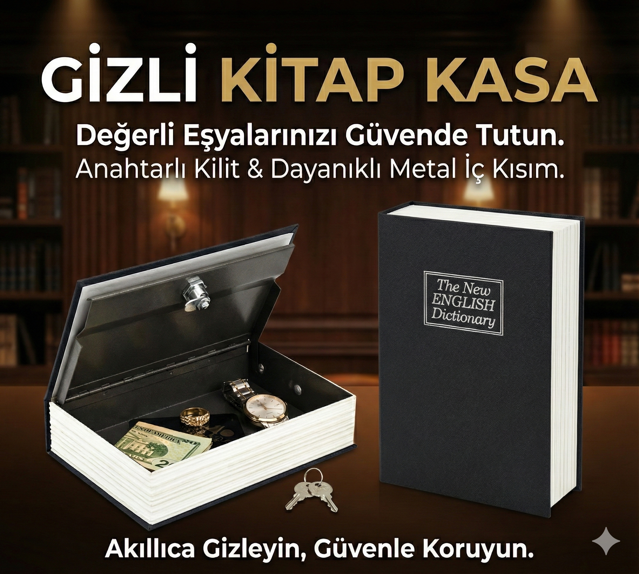 Kitap Görünümlü Gizli Kasa