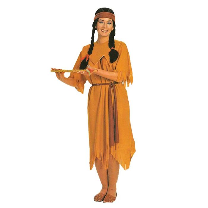 Kızılderili Prensesi Kostümü - Pocahantas Kostümü - Hintli Bayan Kostümü Yetişkin Boy (CLZ)