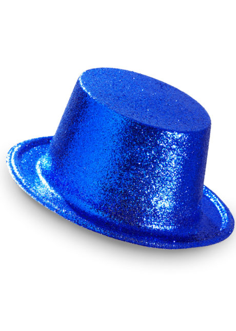 Koyu Mavi Renk Uzun Plastik Simli Parti Şapkası (CLZ)