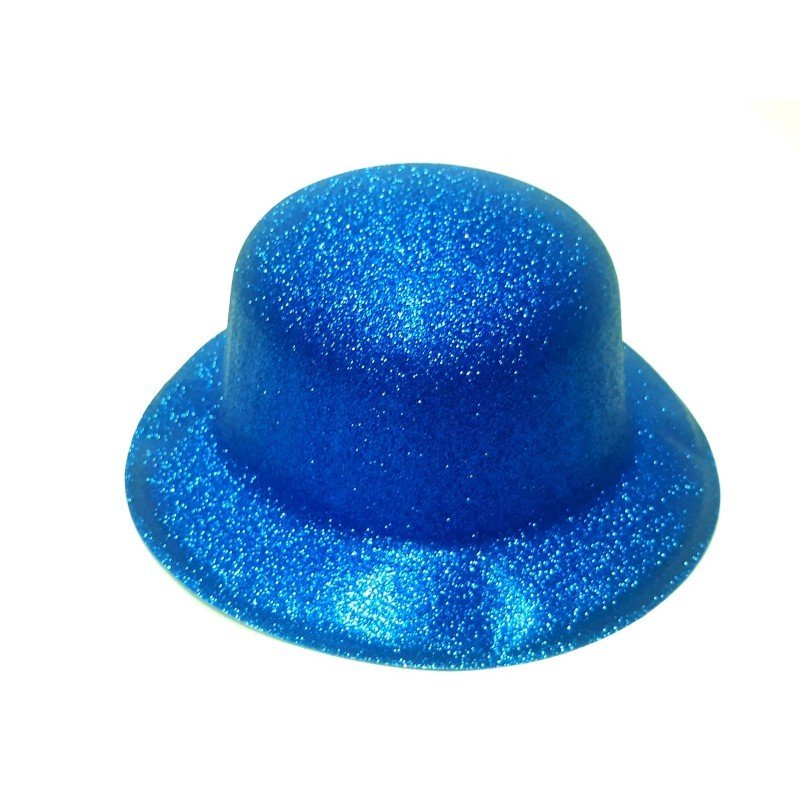 Koyu Mavi Renk Yuvarlak Simli Plastik Parti Şapkası (CLZ)