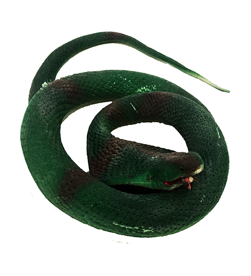 Koyu Yeşil Renk Yassı Kafa Yumuşak Gerçekçi Kobra Yılan 95 cm (CLZ)