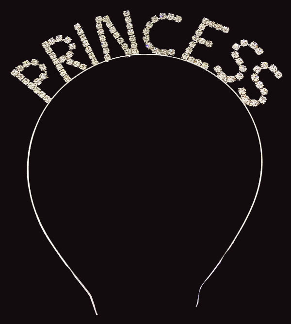 Kristal Taşlı Gümüş Renk Princess Prenses Tacı 16x17 cm (CLZ)
