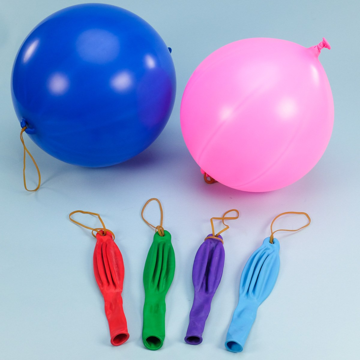 Lastikli Basket Balon Punch Balon Karışık Renk 5 Adet (CLZ)