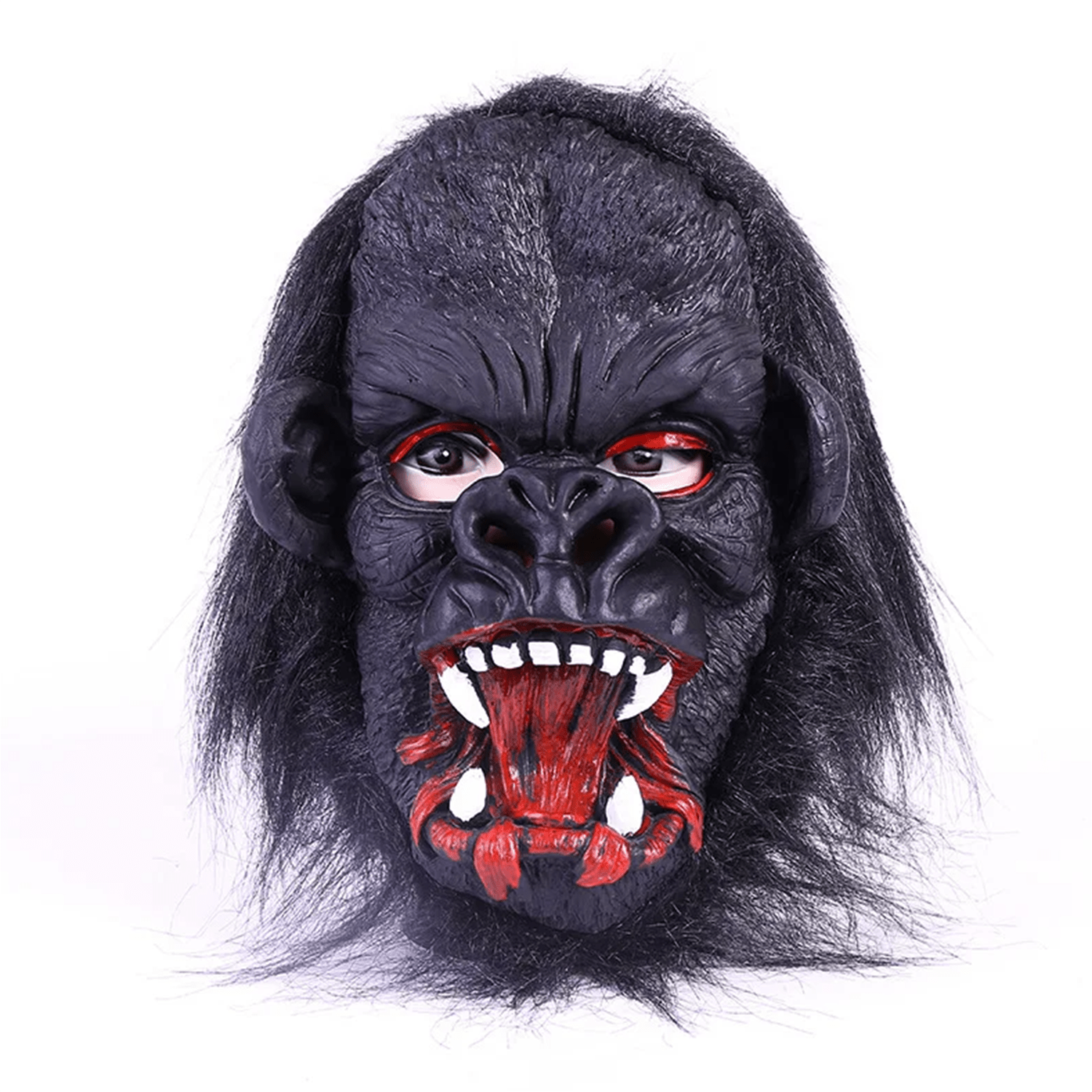 Lateks Goril Maskesi Maymun Maskesi Et Maskesi Orangutan Siyah Saçlı 2 No (CLZ)