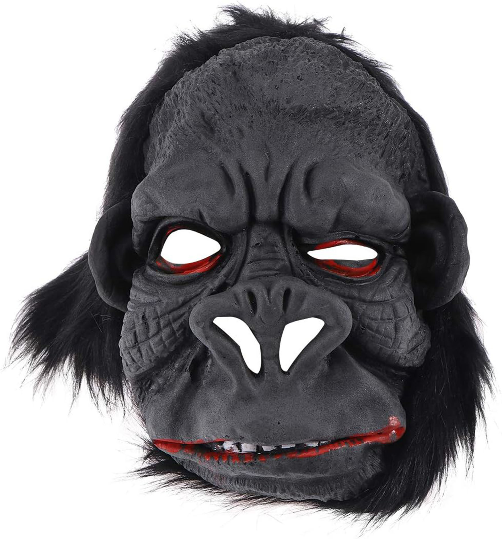 Lateks Goril Maskesi Maymun Maskesi Et Maskesi Orangutan Siyah Saçlı 1 No (CLZ)