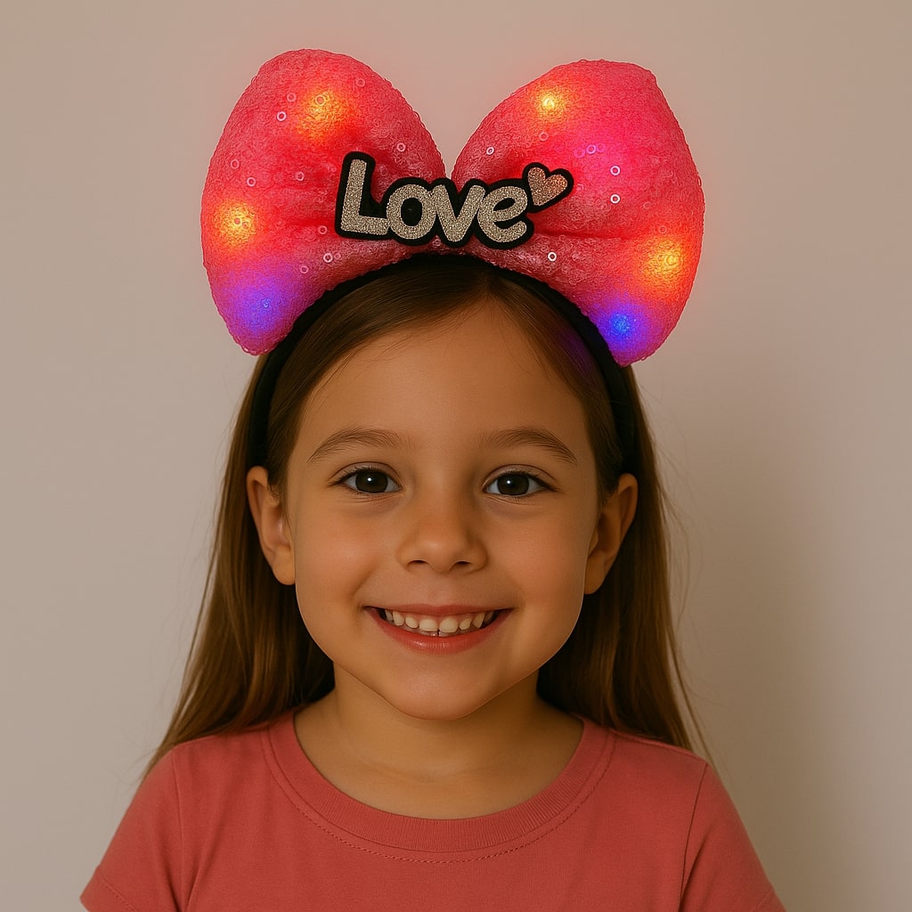 LED Işıklı Love Yazılı Fuşya Fiyonk Taç – Kız Çocuk Parti Tacı LED Işıklı Love Yazılı Fuşya Fiyonk Taç – Kız Çocuk Parti Tacı