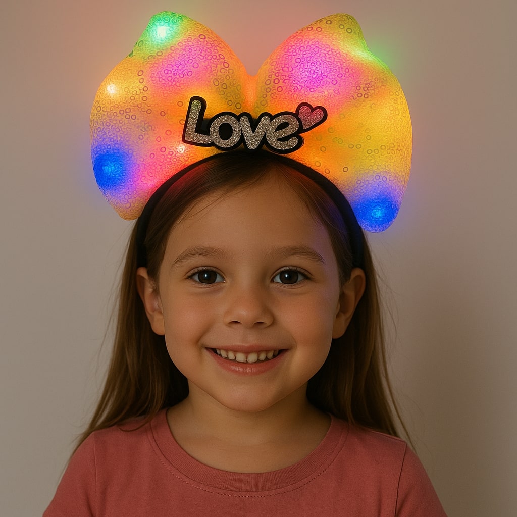 LED Işıklı Love Yazılı Sarı Fiyonk Taç – Kız Çocuk Parti Tacı LED Işıklı Love Yazılı Sarı Fiyonk Taç – Kız Çocuk Parti Tacı