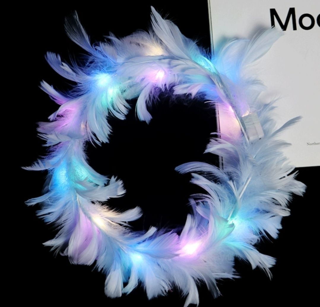 Led Işıklı Rengarenk Yanan 3 Fonksiyonlu Otrişli Parti Tacı Mavi Renk 12x12 cm (CLZ)