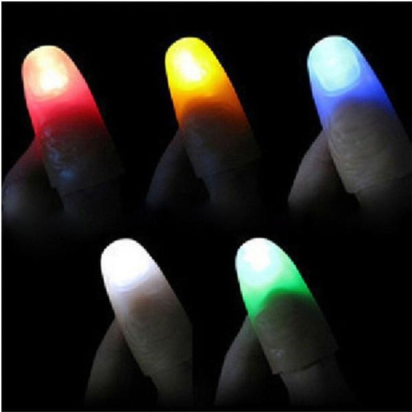 Led Işıklı Renkli Sihirli Parmak Işıklı Parmak Şaka Parmak 1 Adet (CLZ)
