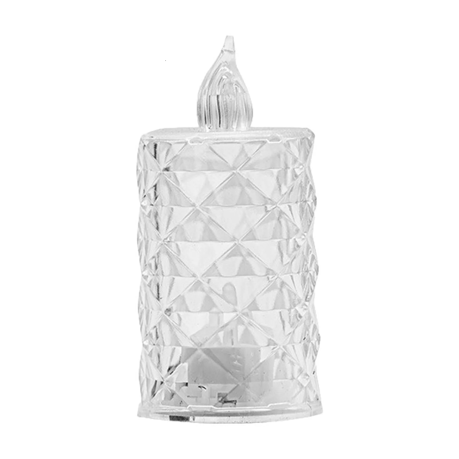 Led Mum Şeffaf Kristal LED Mum Pilli Alevsiz Çay Mumu Düğün Doğum Günü Ortam Işığı Midi