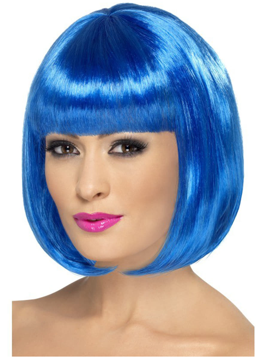 Mavi Renk Parti Peruğu Kısa Küt Saç (CLZ)