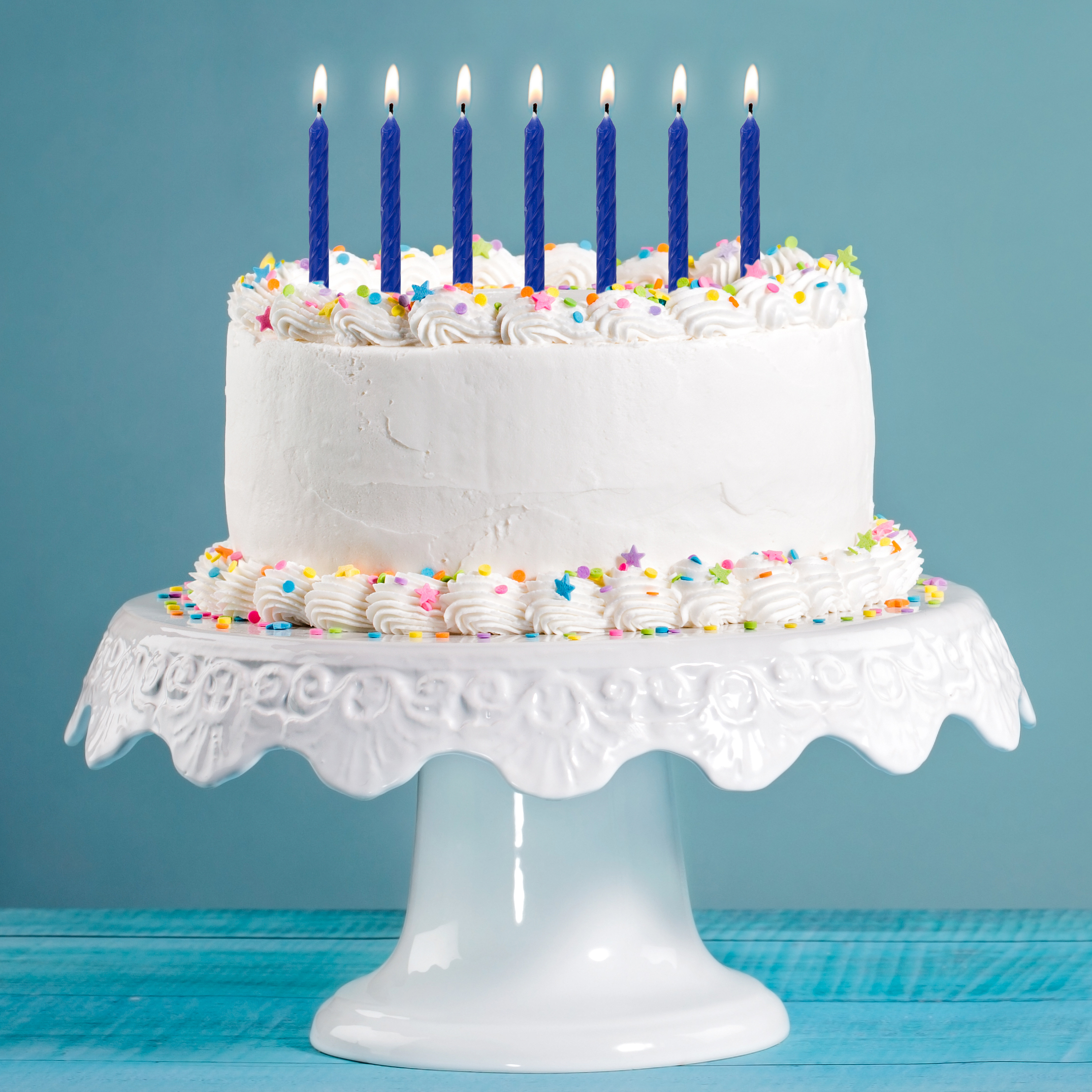 Mavi Renk Doğum Günü Evlilik Yıldönümü Pasta Mumları 10 Adet (CLZ)
