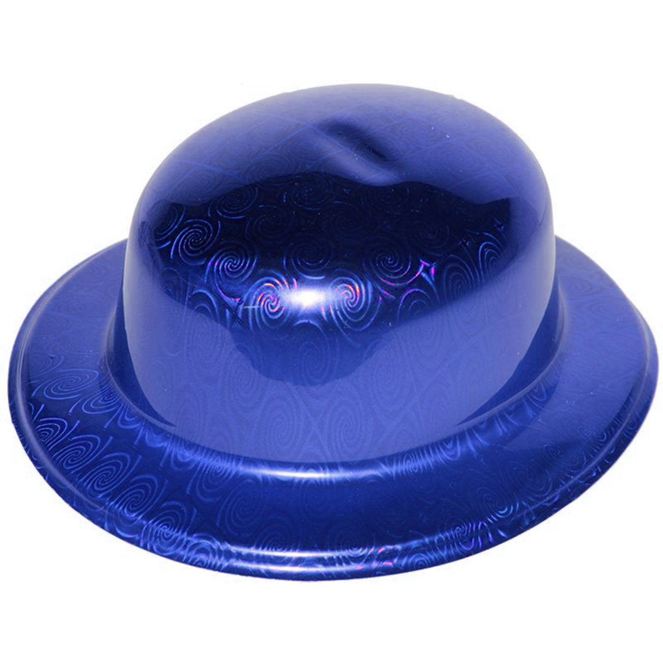 Mavi Renk Hologramlı Plastik Yuvarlak Melon 27x24 cm (CLZ)