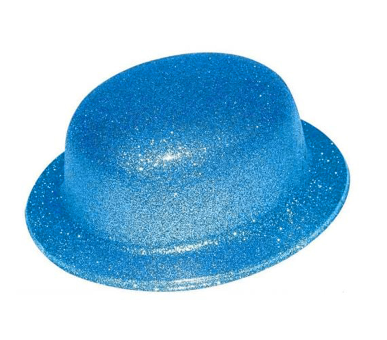 Mavi Renk Simli Melon Yuvarlak Parti Şapkası 24x26 cm (CLZ)