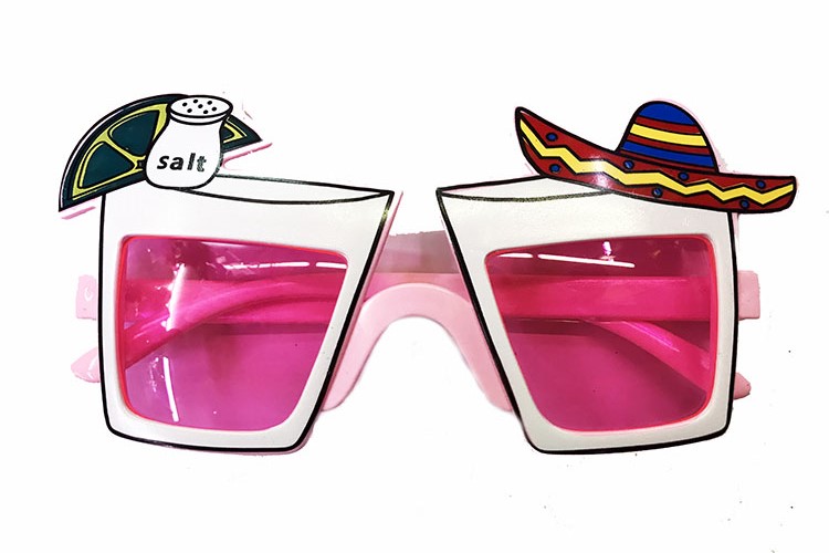 Meksika Şapkalı Tekila Parti Gözlüğü Pembe Renk (CLZ)