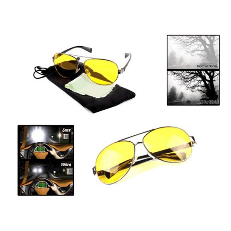 CLZ174 Metal Çerçeveli Anti Far Gece Görüş Gözlüğü (Damla Modeli)
