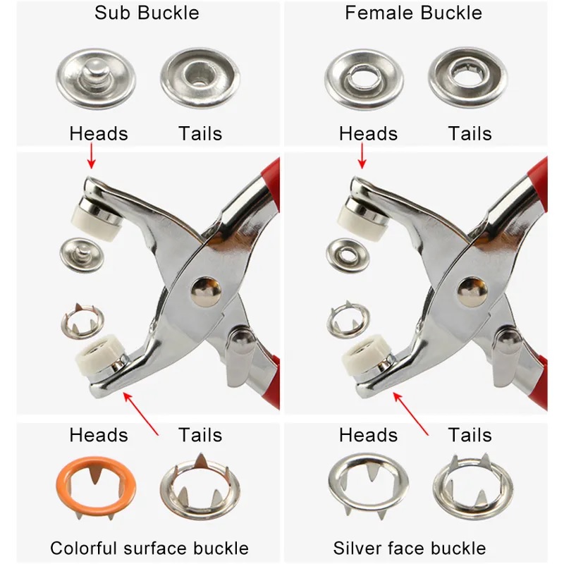 Metal Çıtçıtlı Düğme Pensesi ve Düğmesi (25 Set) Metal Çıtçıtlı Düğme Pensesi ve Düğmesi (25 Set)