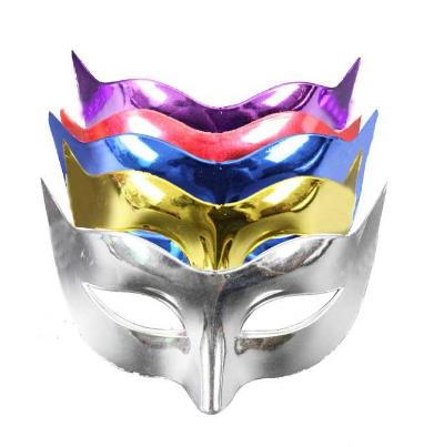 Metalik Parlak Yılbaşı Parti Maskesi 12 Adet (CLZ)