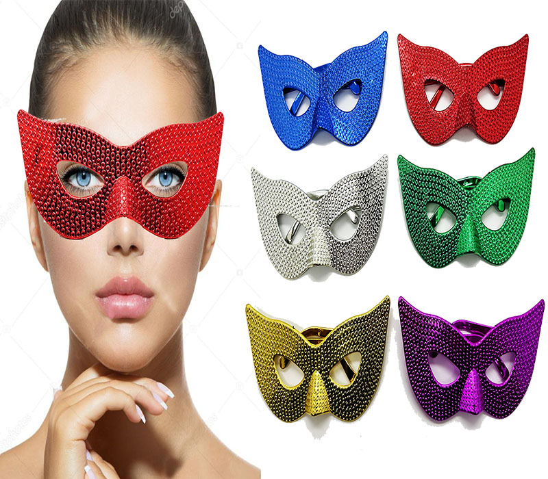 Metalize Ekstra Parlak Maske Model Parti Gözlüğü 6 Renk 6 Adet (CLZ)