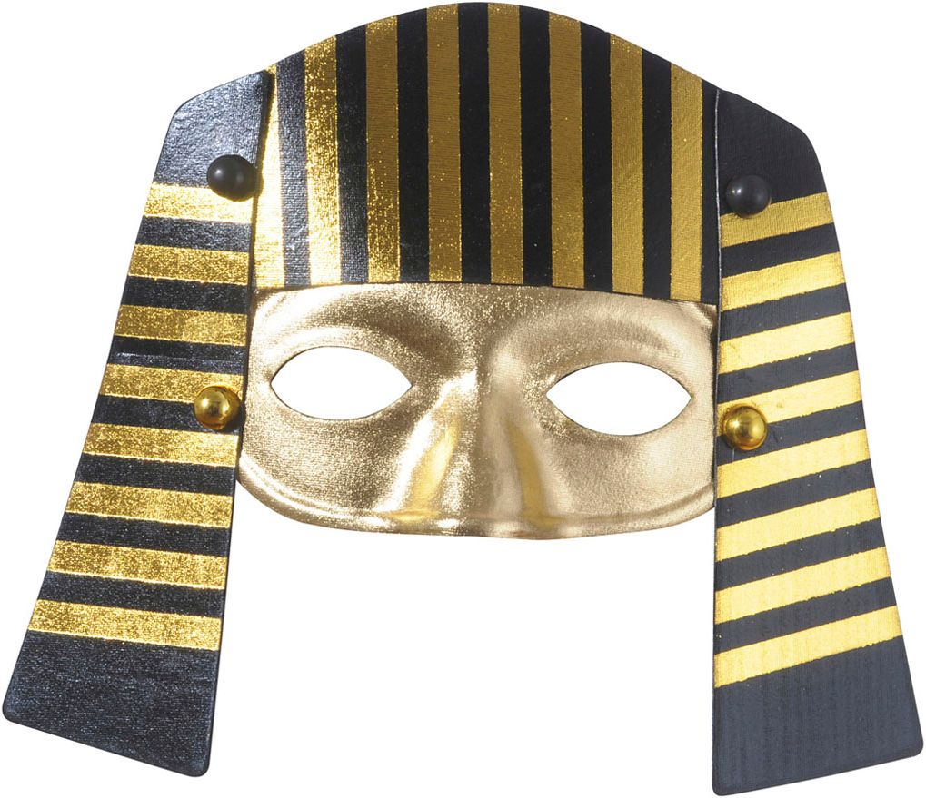 Mısırlı Maskesi Lastik Aparatlı Firavun Maskesi 21x23 cm (CLZ)