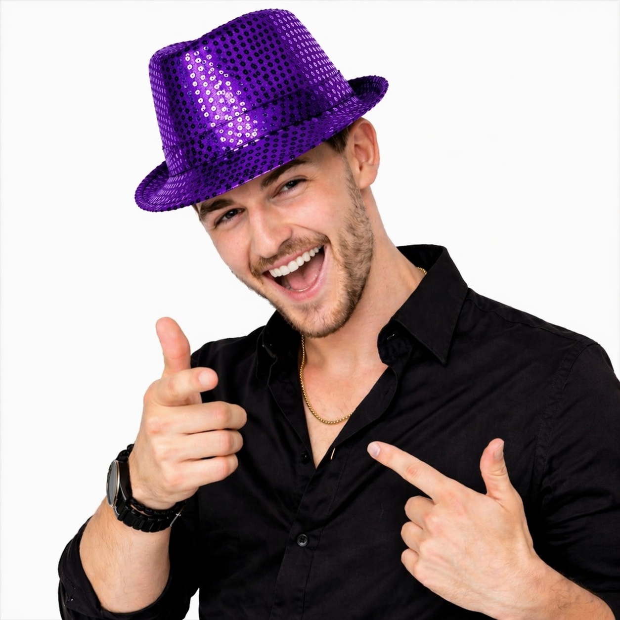 Mor Payetli Disco Parti Şapkası Yetişkin Işıltılı Fötr Model Mor Payetli Disco Parti Şapkası Yetişkin Işıltılı Fötr Model