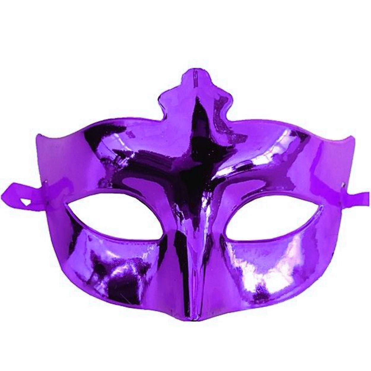 Mor Renk Kostüm Partisi Ekstra Parlak Balo Maskesi 15x10 cm (CLZ)