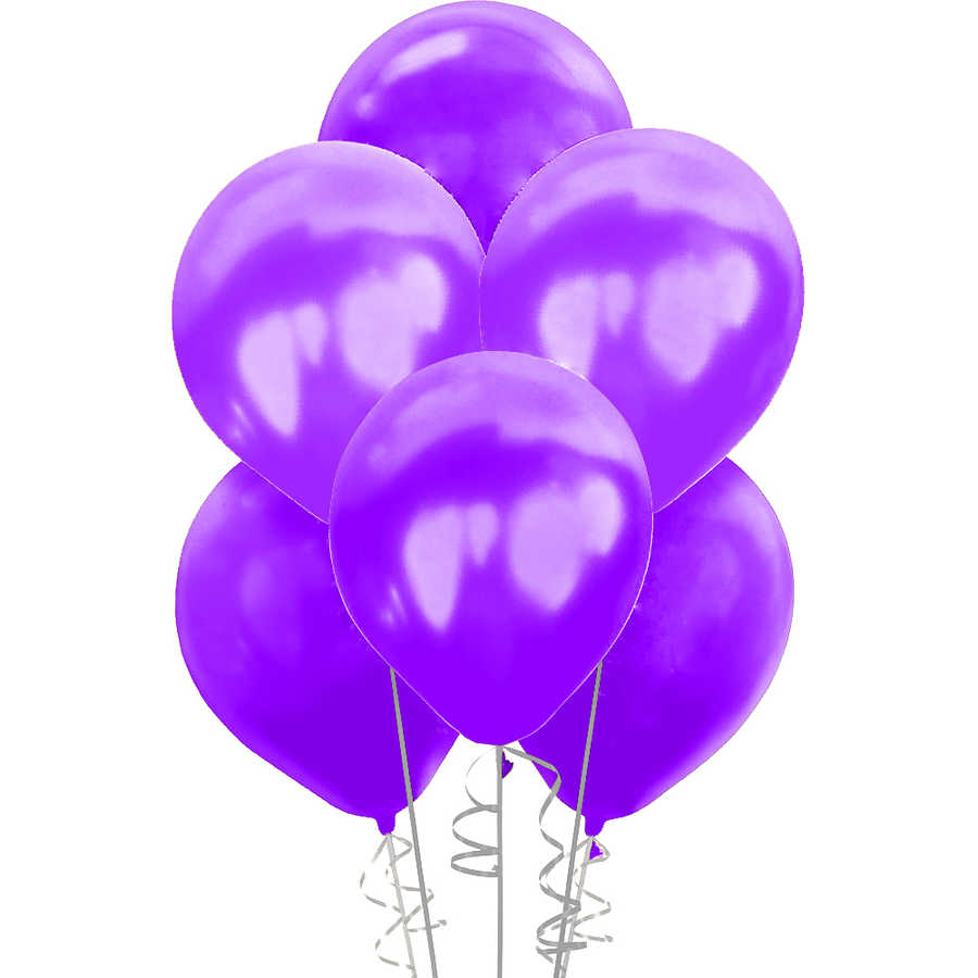 Mor Renk Metalik Balon Sedefli Balon 100 Adet (CLZ)