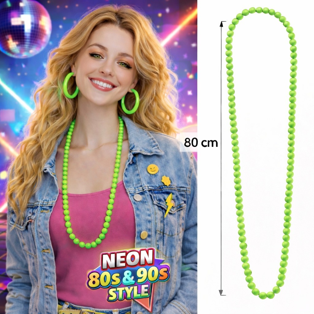 Neon Yeşil Boncuk Kolye 80 cm – Retro 80’ler 90’lar Parti Aksesuarı Neon Yeşil Boncuk Kolye 80 cm – Retro 80’ler 90’lar Parti Aksesuarı