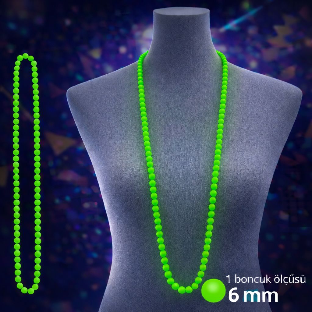 Neon Yeşil Boncuk Kolye 80 cm – Retro 80’ler 90’lar Parti Aksesuarı Neon Yeşil Boncuk Kolye 80 cm – Retro 80’ler 90’lar Parti Aksesuarı