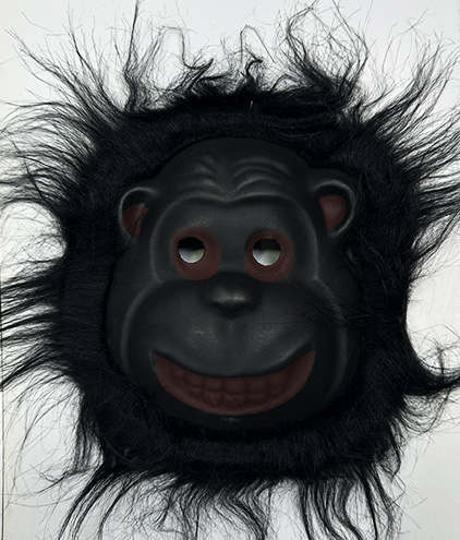 Orangutan Maskesi - Maymun Maskesi - Goril Maskesi Yetişkin Çocuk Uyumlu Siyah Renk Model 1 (CLZ)