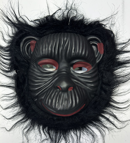 Orangutan Maskesi - Maymun Maskesi - Goril Maskesi Yetişkin Çocuk Uyumlu Siyah Renk Model 4 (CLZ)