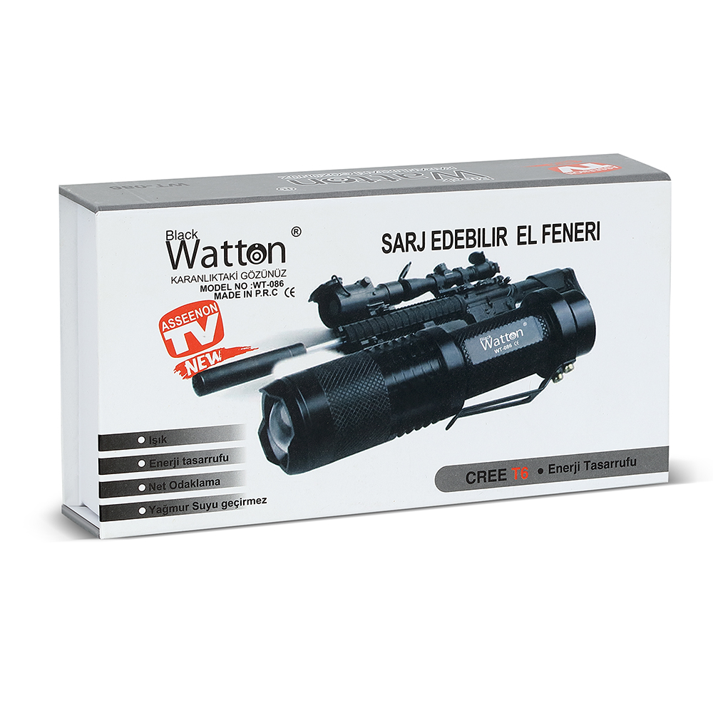 800 Lümen T6 Şarjlı EL Feneri Wt-086