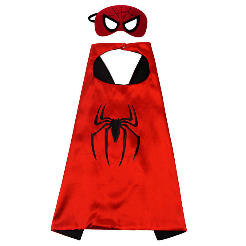Örümcek Adam Spiderman Avengers Pelerin + Maske Kostüm Seti 70x70 cm (CLZ)