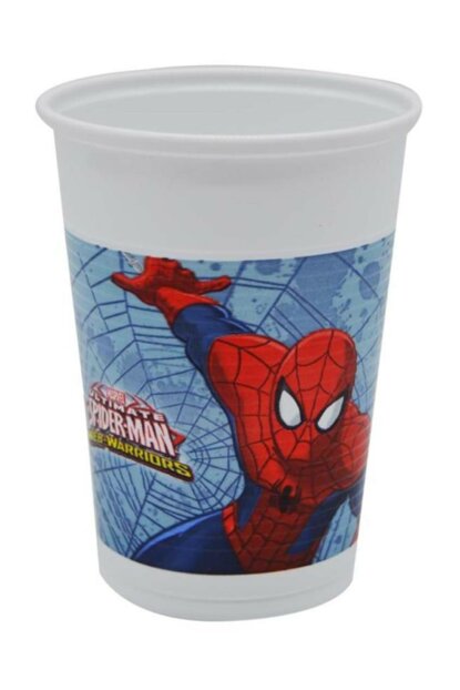 Örümcek Adam Spiderman Baskılı Plastik Bardak 8 Adet (CLZ)