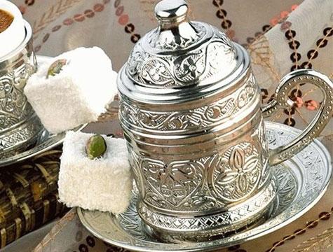 CLZ174 Osmanlı Motifli Kahve Fincanı - Gümüş