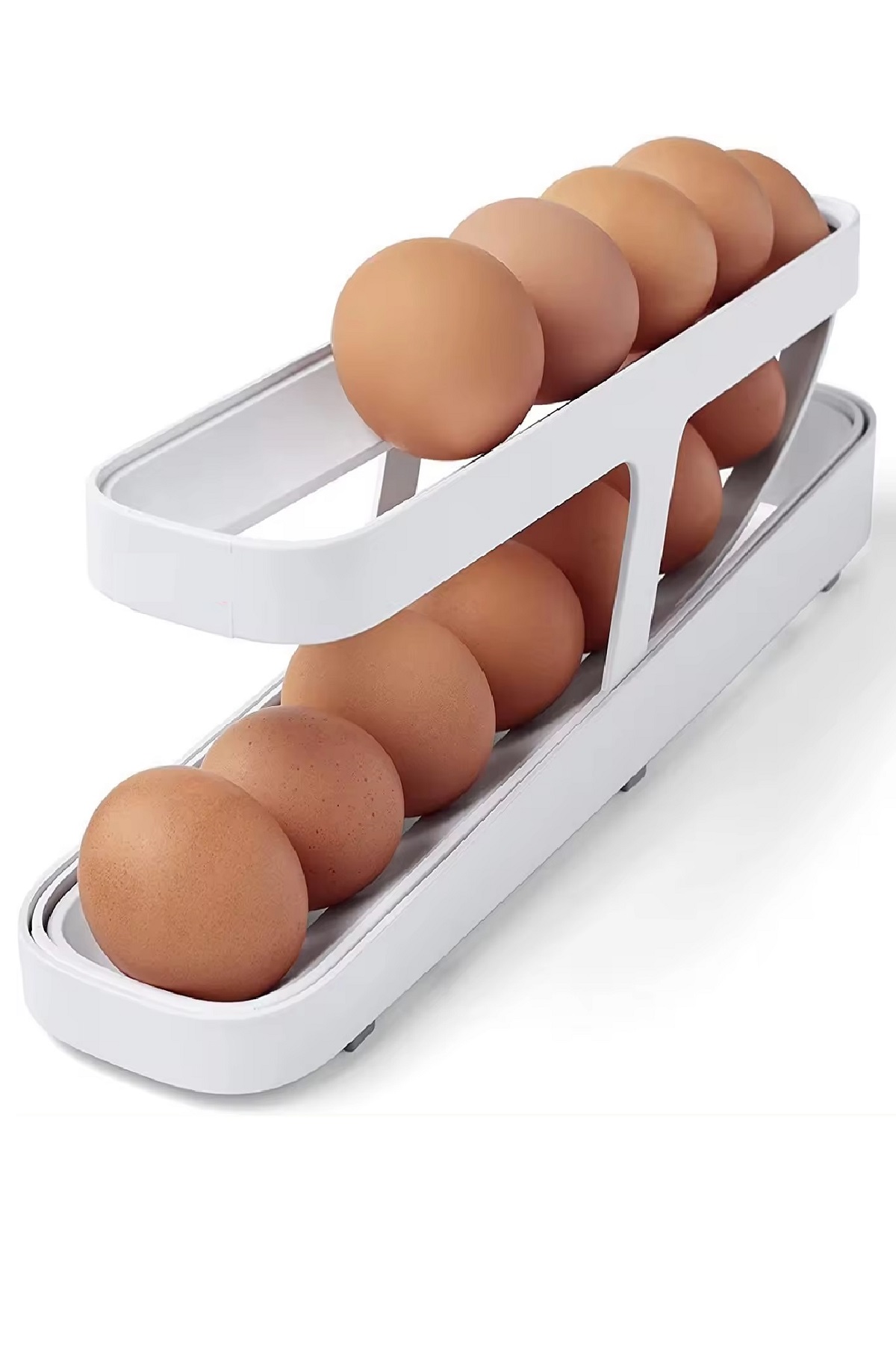 CLZ174 Otomatik 2 Katlı Buzdolabı Yumurta Organizeri - Yumurta Saklama Kabı - 14 Yumurta Kapasiteli