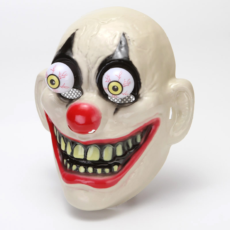 Oynar Gözlü Lastik Aparatlı Plastik Joker Palyaço Korku Maskesi  (CLZ)