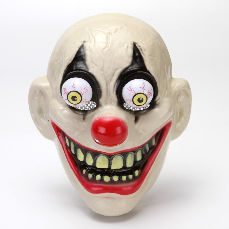 Oynar Gözlü Lastik Aparatlı Plastik Joker Palyaço Korku Maskesi  (CLZ)