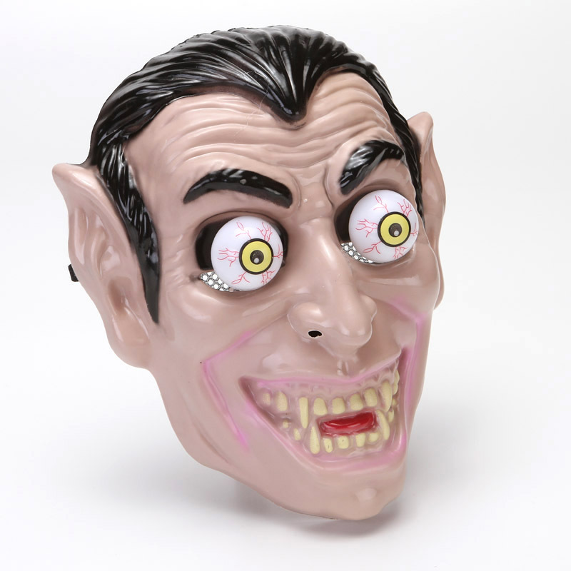 Oynar Gözlü Lastik Aparatlı Plastik Vampir Korku Maskesi (CLZ)
