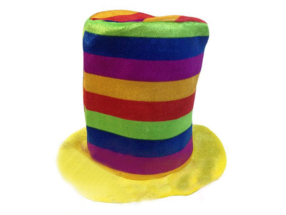 Rengarenk Çizgili Kumaş Palyaço Parti Şapkası  (CLZ)