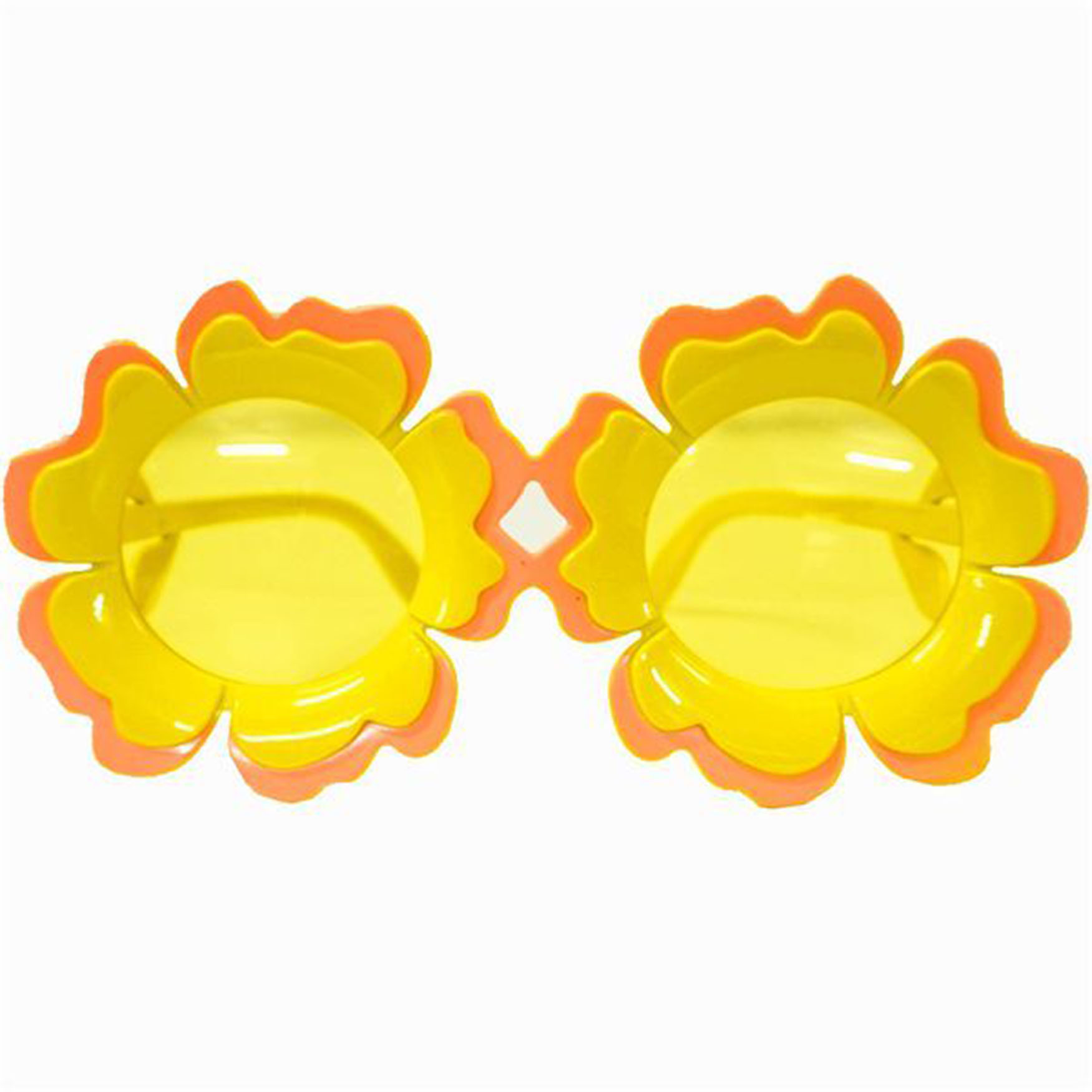Papatya Şekilli Turuncu Sarı Renkli Hawaii Konsept Parti Gözlüğü 15x7 cm (CLZ)