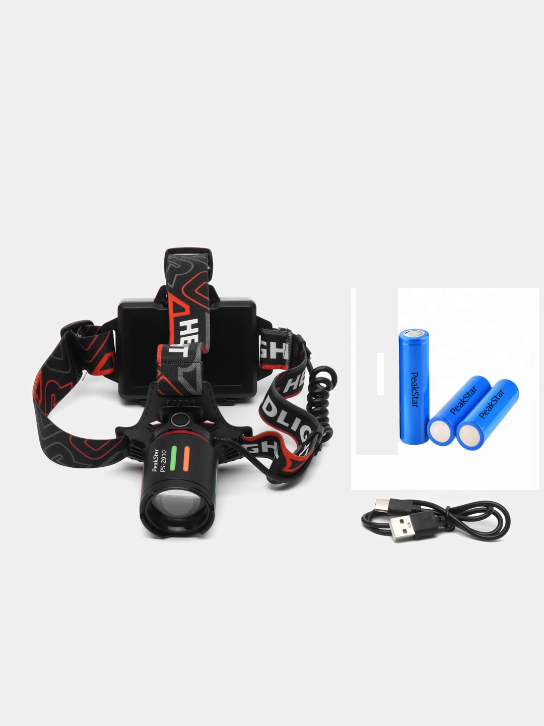 PeakStar PS-2910 Şarjlı Profesyonel Zoomlu Kamp Avcı Balıkçı Kafa Lambası Feneri PeakStar PS-2910 Şarjlı Profesyonel Zoomlu Kamp Avcı Balıkçı Kafa Lambası Feneri